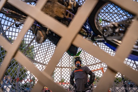 Motorcyclist in Bucharest on june 2022