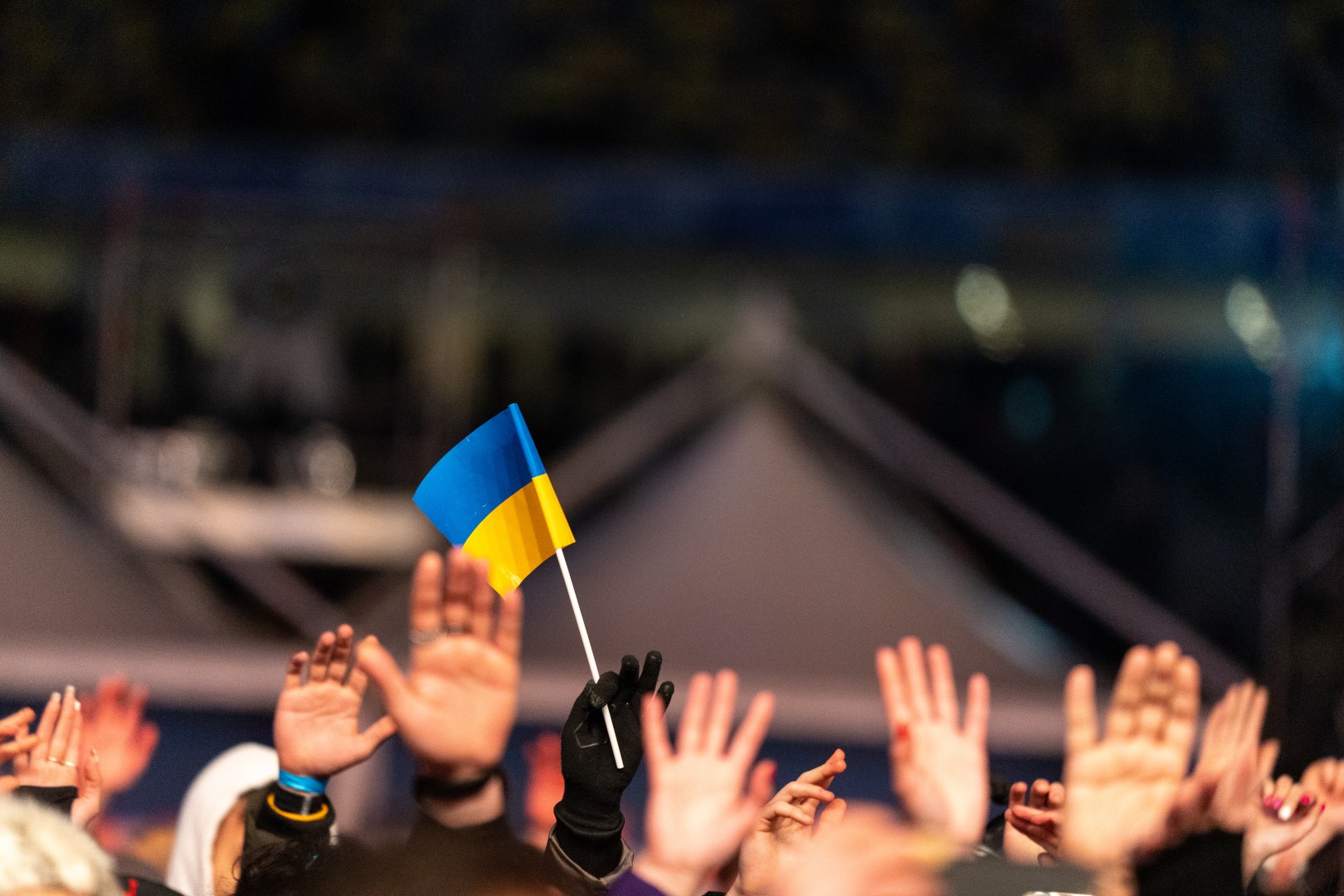 Flag at National Arena in Bucharest on March 12, 2022 (1f687e4bce)